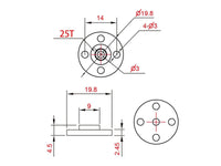 25T Servo Arm, Horn Disc Attachment