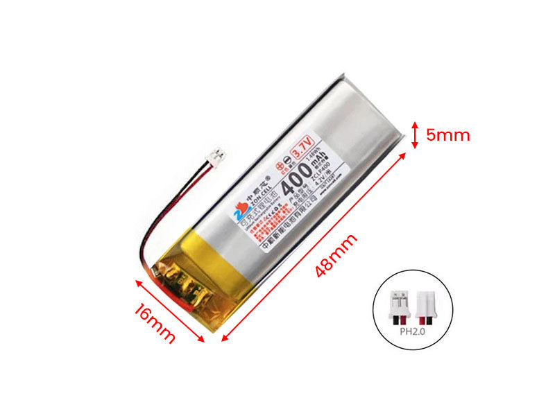 3.7V Li-Po Lithium Polymer Battery 400mAh
