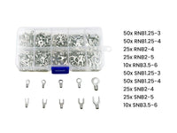 Insulated Bare Crimp Terminal Lug Kit Round Fork Spade