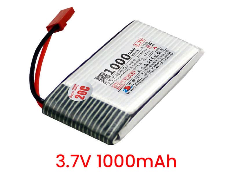 3.7V 1000mAh Battery Li-Po Lithium Polymer 1S 20C