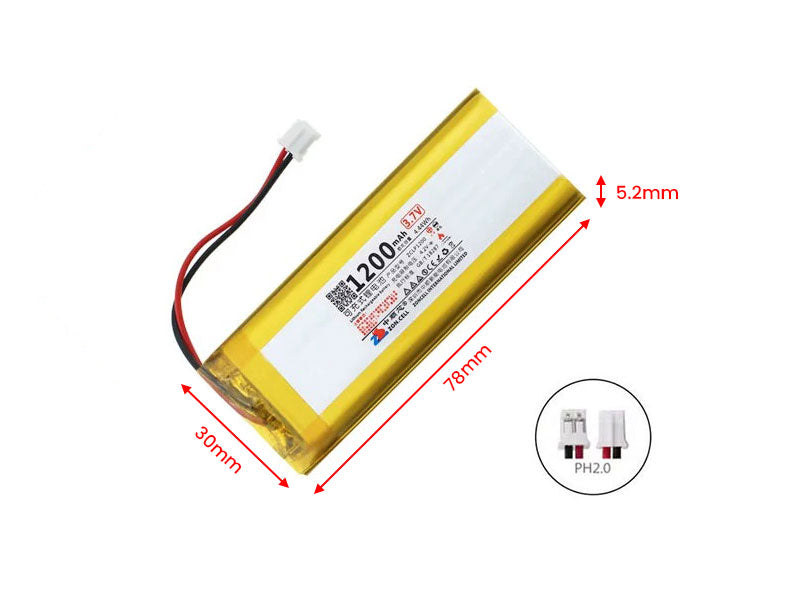 3.7V Li-Po Lithium Polymer Battery 1200mAh