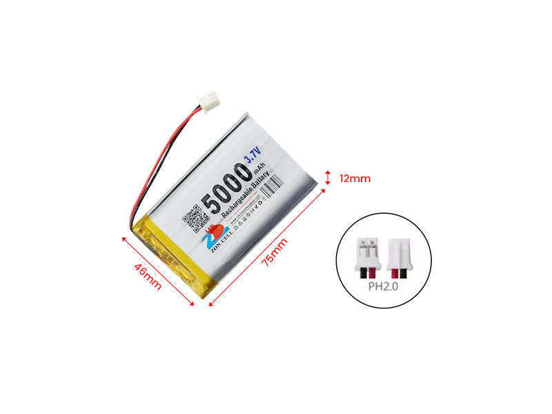 3.7V Li-Po Lithium Polymer Battery 100mAh 600mAh 1200mAh 1600mAh 5000mAh