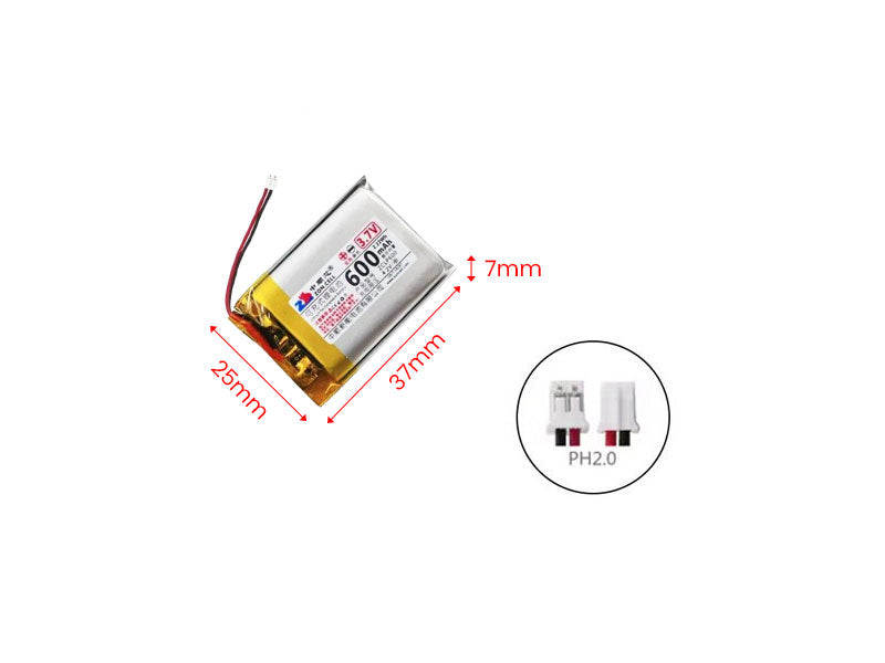 3.7V Li-Po Lithium Polymer Battery  600mAh