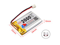 3.7V Li-Po Lithium Polymer Battery 2000mAh