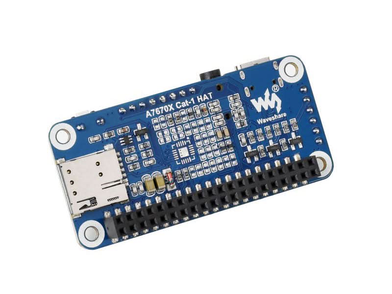 A7670E LTE Cat-1 HAT for Raspberry Pi, Multi Band, 2G GSM / GPRS, LBS, for Europe, Southeast Asia, West Asia, Africa, China, South Korea