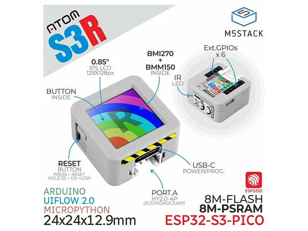 ATOMS3R Development Kit with 0.85-inch Screen (8MB PSRAM)