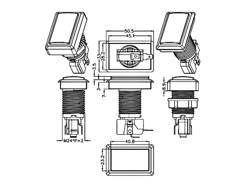 Arcade Button Rectangle LED - Kuriosity