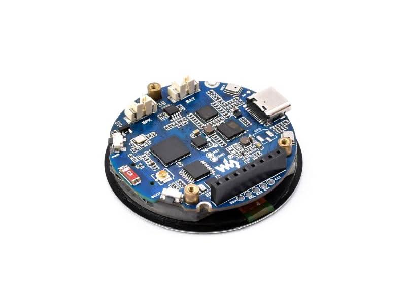 ESP32-S3 1.75inch AMOLED Round Touch Display Development Board, 32-bit LX7 Dual-core Processor, 466×466 Pixels, QSPI Interface, Onboard Dual Microphone Array, ESP32 With Display