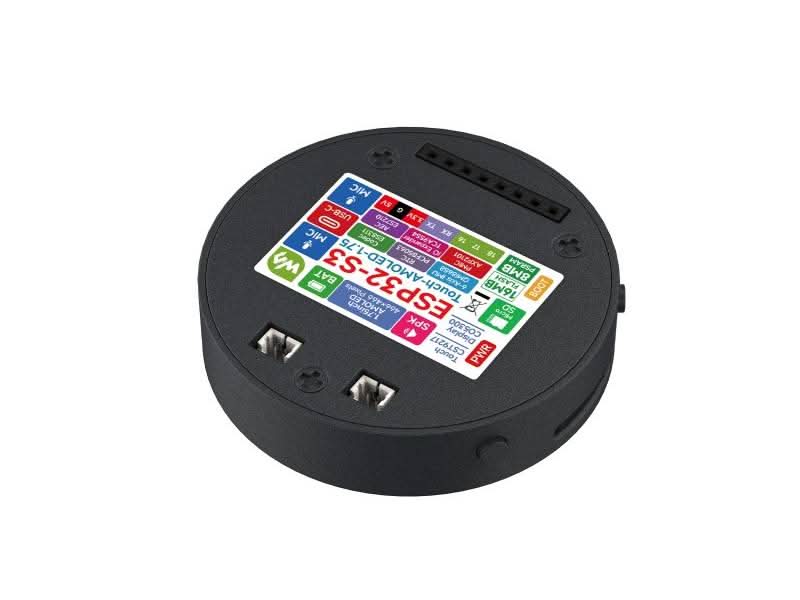 ESP32-S3 1.75inch AMOLED Round Touch Display Development Board, 32-bit LX7 Dual-core Processor, 466×466 Pixels, QSPI Interface, Onboard Dual Microphones Array, ESP32 With Display
