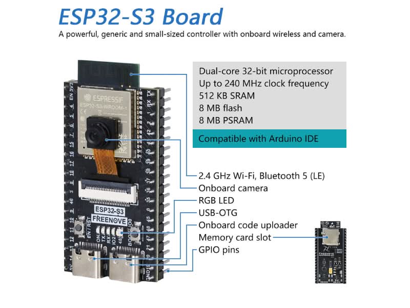Freenove ESP32 DEV ESP32-S3 CAM Ultimate Starter Kit