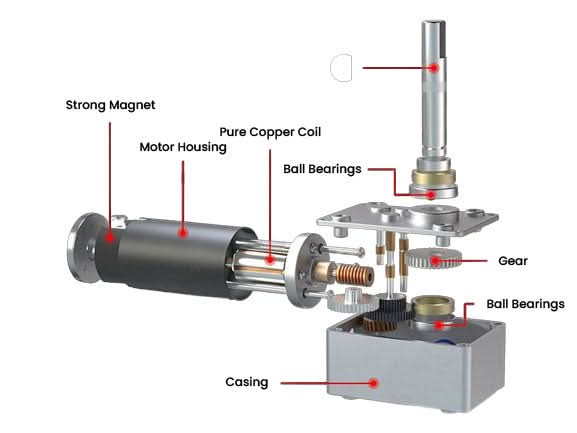 High Torque Motor DC 12V 80PM 260RPM Worm Gearbox