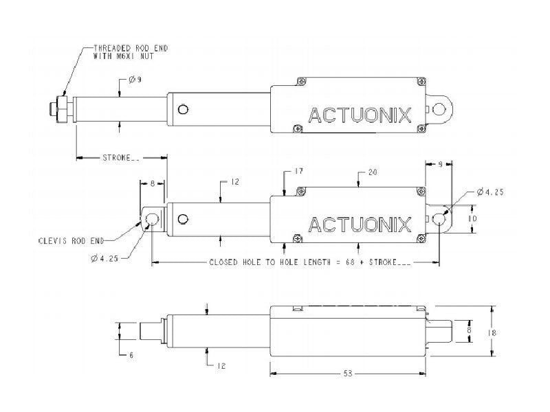 L16-R Miniature Linear Servos for RC & Arduino 140mm 35:1 6 volts