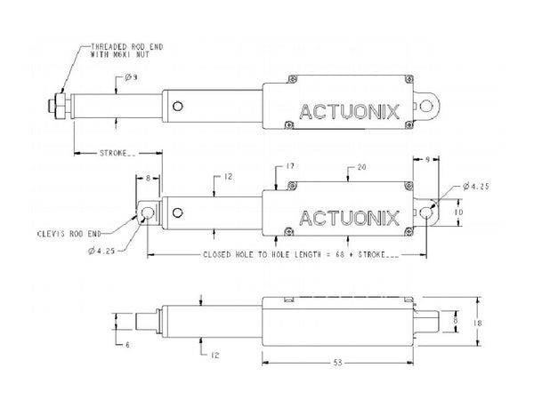 L16-R Miniature Linear Servos for RC & Arduino 140mm 35:1 6 volts