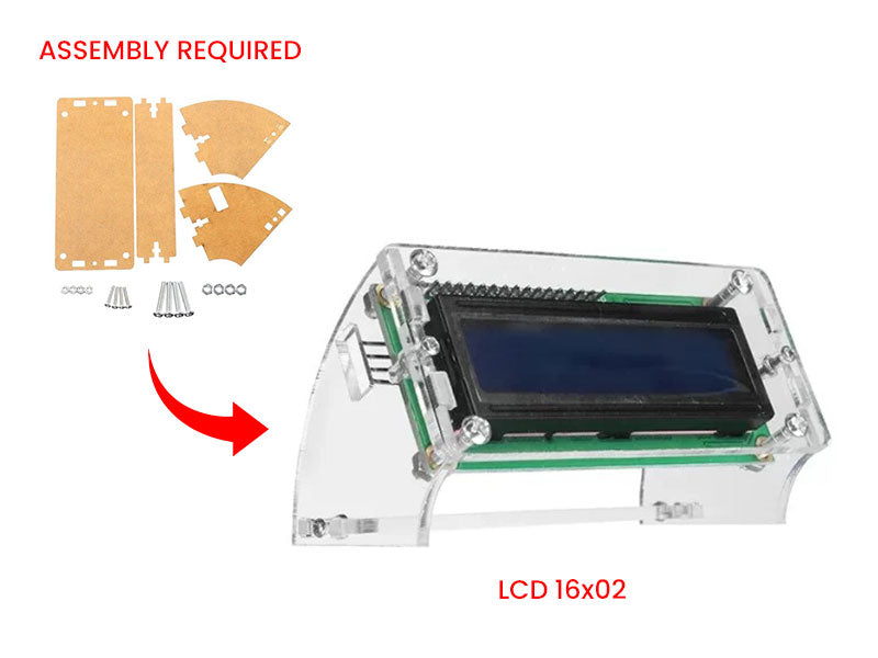 LCD16x02 Acrylic Casing