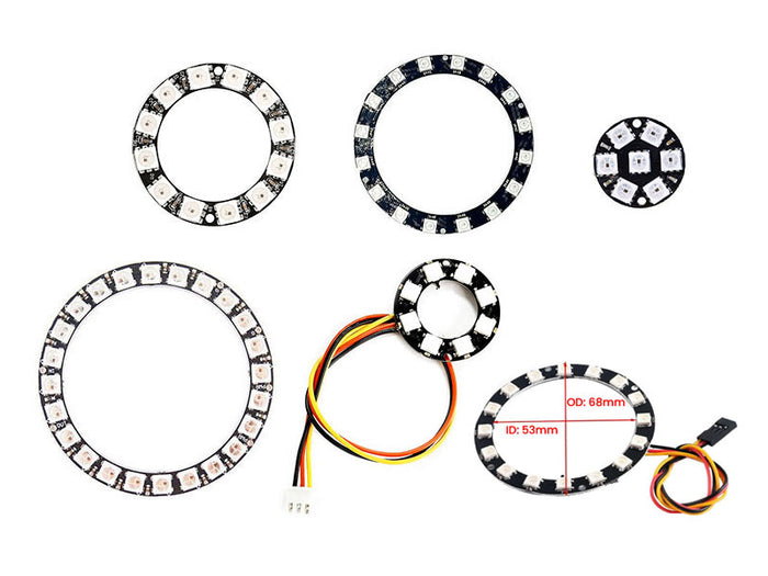 LED Ring Light WS2812 7/8/12/16/24 LED Neopixel