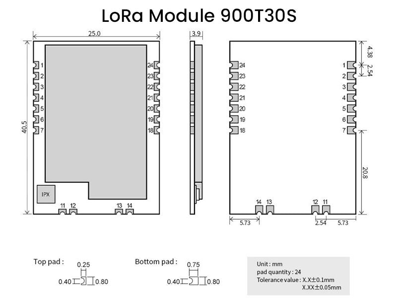 LoRa Module 915MHz SX1262 5km 10km Range