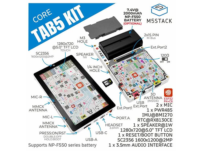 M5Stack Tab5 IoT Development Kit (ESP32-P4)