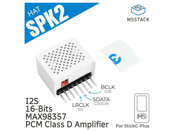 M5StickCPLUS Speaker 2 Hat (MAX98357)