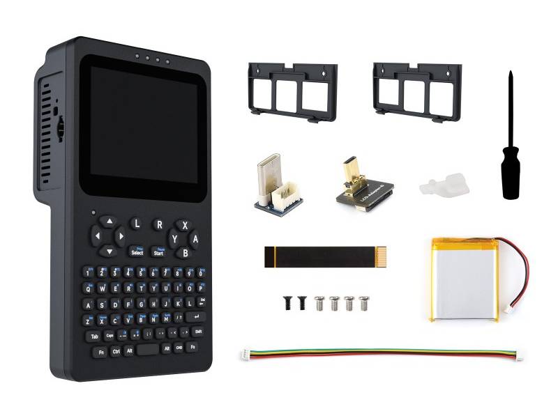 Portable Handheld Linux Terminal With 3.5inch Touch Display, 640 × 480 Resolution, Optical Bonding, Supports Raspberry Pi 4B / 5 Portable Development And Debugging Devices
