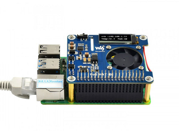 Power over Ethernet HAT (B) for Raspberry Pi 3B+/4B and 802.3af PoE network