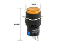 Push Button 16mm Momentary Orange
