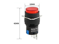 Push Button 16mm Momentary Red