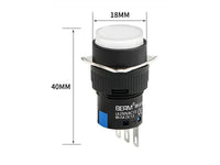 Push Button 16mm Momentary White
