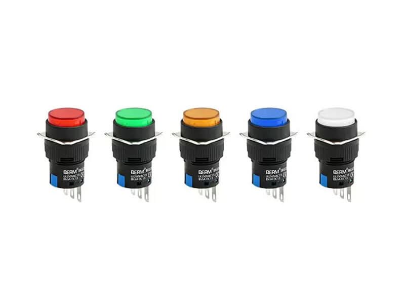Push Button 16mm Momentary Red Orange Blue Green White