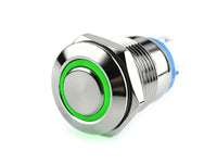 Push Button Metal 12mm Momentary Green