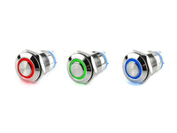 Push Button Metal 12mm Momentary Red Green Blue