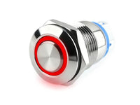 Push Button Metal 12mm Momentary Red