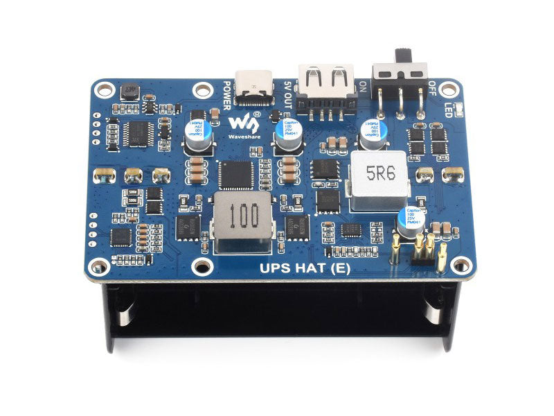 Raspberry Pi UPS HAT 5V 6A, Supports 4× batteries