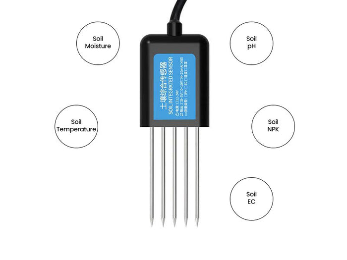 Soil Moisture Temperature NPK EC pH Waterproof Sensor RS485