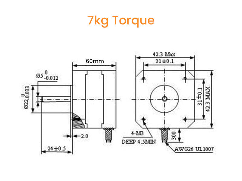 Stepper Motor NEMA 17 2.8kg 4kg 5.5kg 7kg Torque