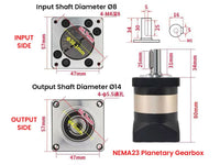 Stepper Motor Planetary Gearbox NEMA17 NEMA23
