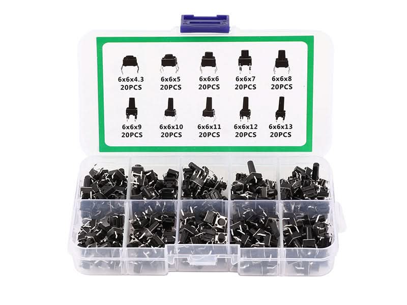Tactile Push Button Switch Kit 200pcs