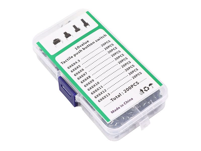Tactile Push Button Switch Kit 200pcs