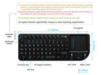 Mini Wireless Keyboard with Touchpad for Raspberry Pi Rii Mini X1