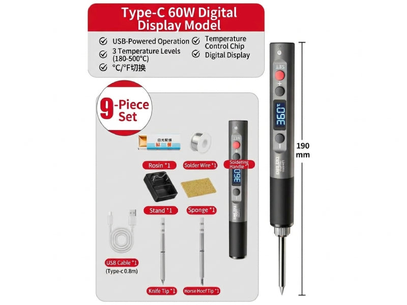 Wireless Rechargable USB Soldering Iron