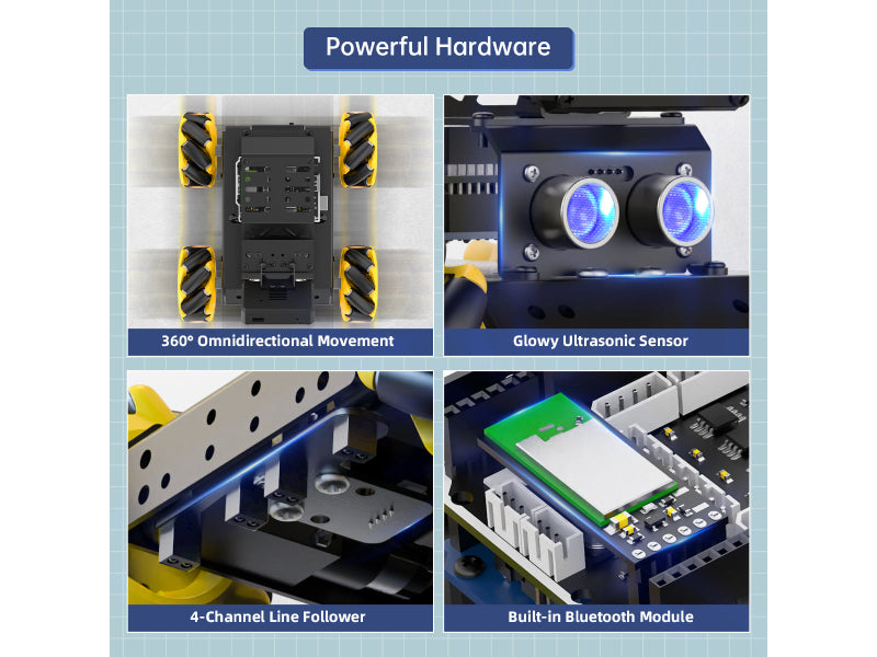 Hiwonder miniAuto AI Vision Robot Base on Arduino UNO R3 Controller with 360° Omnidirectional Mecanum Wheels, Supports Arduino Programming