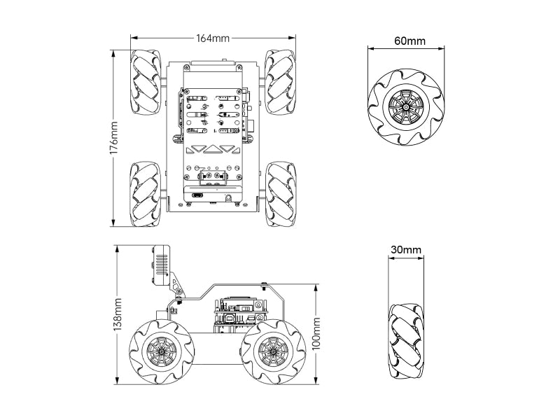 Hiwonder miniAuto AI Vision Robot Base on Arduino UNO R3 Controller with 360° Omnidirectional Mecanum Wheels, Supports Arduino Programming