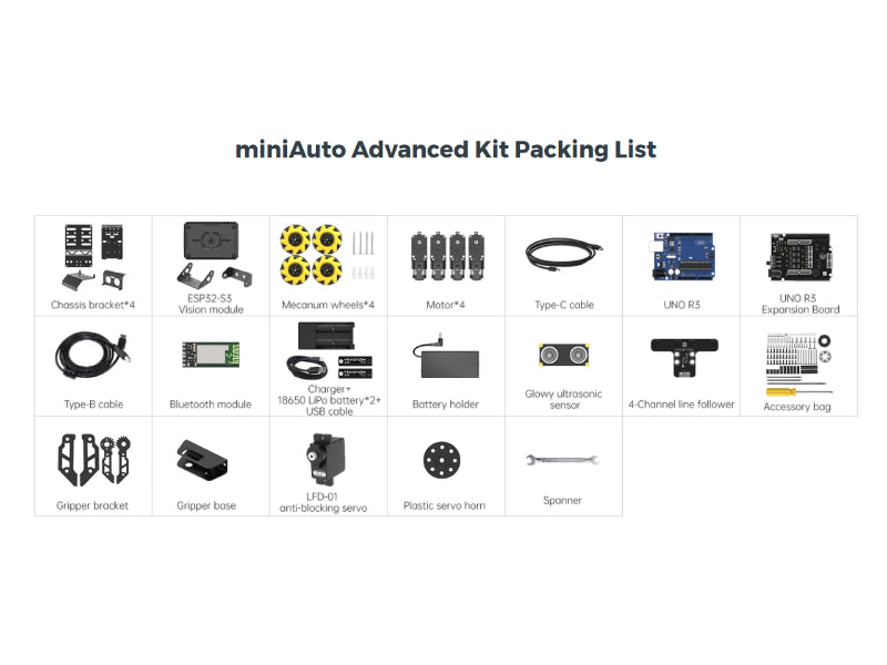 Hiwonder miniAuto AI Vision Robot Base on Arduino UNO R3 Controller with 360° Omnidirectional Mecanum Wheels, Supports Arduino Programming