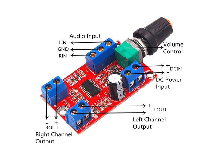 Audio Amplifier Stereo 2x30W 60W with Volume Control