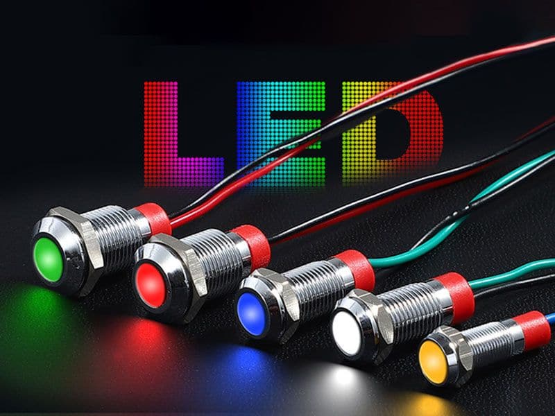LED Panel Mount 6mm Red Green Blue Yellow White Waterproof - Kuriosity