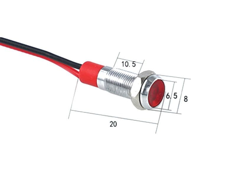 Panel Mount Led Three Color Waterproof 6mm Panel Mount LEDs | 5 Colour Options - Kuriosity