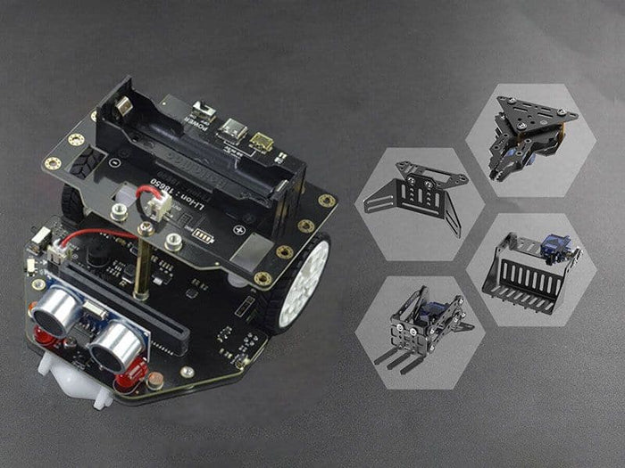 DFRobot microMaqueen Plus V2 18650 Battery with microMaqueen Mechanic