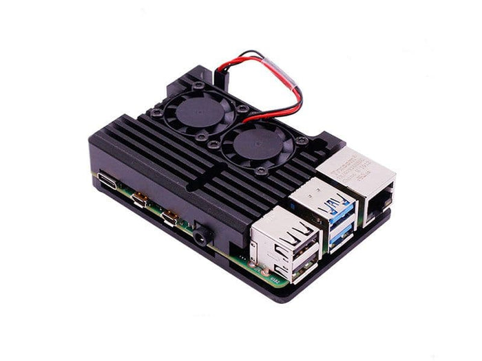 Raspberry Pi 4 Pi 5 Aluminum Heatsink Heat Sink Case with Dual Fan
