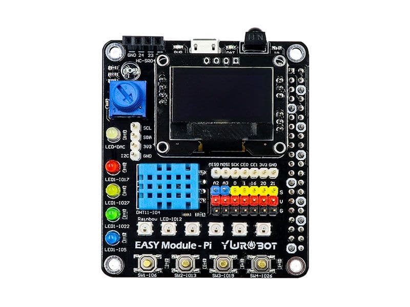Raspberry Pi Expansion Hat | OLED Buzzer LED Sensors - Kuriosity