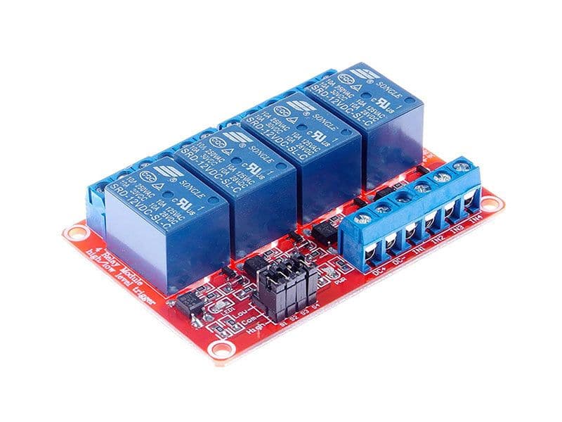 Relay Module 4 Channel | 3.3V 5V 12V 24V Opto-Isolated - Kuriosity