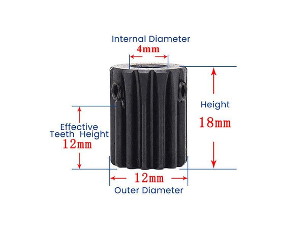 Spur Gear 10 Teeth 4mm